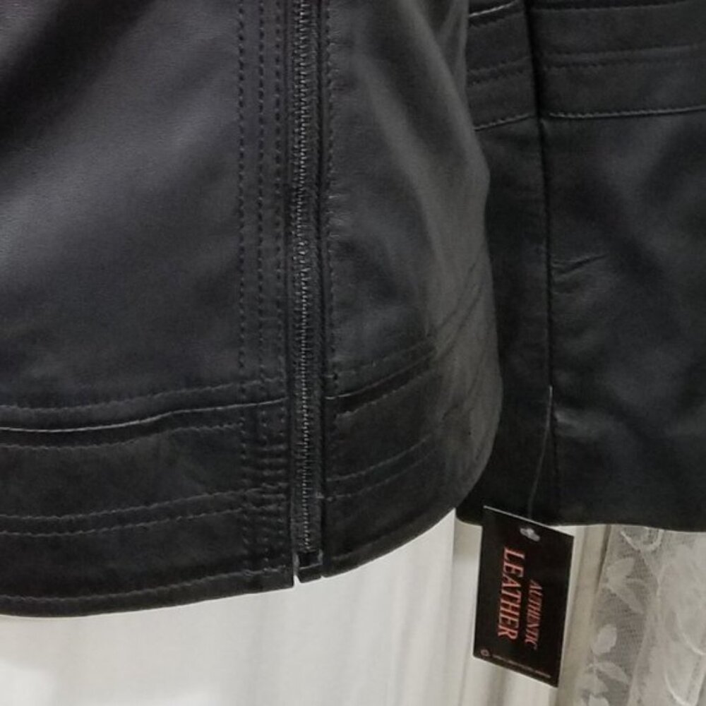 Bernardo Black Leather Biker Jacket Women's M -BRAND NEW with TAGS - Picture 16 of 16
